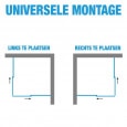 Plieger Class (90x90x185 cm) douchecabine vierkant Wit 3 mm montage universeel