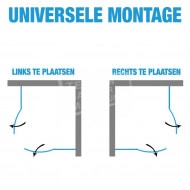 Plieger Royal (90x90x185 cm) douchecabine kwartrond Chroom 6 mm montage universeel