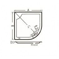 Beterbad Bounty (100x100x4 cm) douchebak Kwartrond Wit