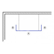 Wiesbaden Frei 120x30/30x200 cm inloopdouche 10 mm met 2 zijwanden (30 cm)