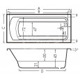 Beterbad Bodysize (170x90x50cm) Solobad 310L Acryl Wit