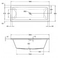 Plieger Tube (190x80x50cm) Duobad Acryl Wit met Badpoten