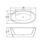 Beterbad Sio (180x90x66 cm) Solid Surface Wit