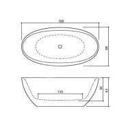 Beterbad Dino (169x84x63 cm) Solid Surface Wit