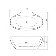 Beterbad Dino Basis (169x94x63 cm) Solid Surface Wit