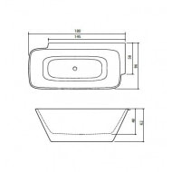 Beterbad Romeo Rechts (180x86x62 cm) Solid Surface Wit