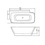 Beterbad Romeo Links (180x86x62 cm) Solid Surface Wit