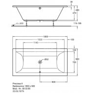 Keramag Preciosa II Bad Acryl Rechthoek 180x90x47 cm Wit