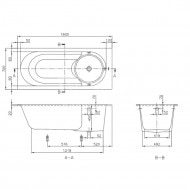 Villeroy & Boch Libra Bad 160x70 cm Quaryl Rechthoek met Poten Wit