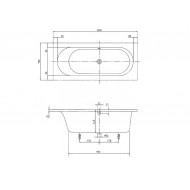 Villeroy & Boch Loop & Friends Oval Bad Acryl Rechthoek 160x70 cm met Ovale Binnenvorm Wit