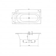 Villeroy & Boch Loop & Friends Oval Bad Acryl Rechthoek 170x70 cm met Ovale Binnenvorm Wit