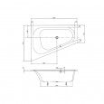 Villeroy & Boch Loop & Friends Oval Bad Acryl Offset 175x135 cm Links met Ovale Binnenvorm Wit