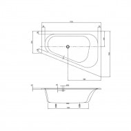 Villeroy & Boch Loop & Friends Oval Bad Acryl Offset 175x135 cm Rechts met Ovale Binnenvorm Wit