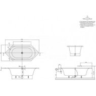Villeroy & Boch Loop & Friends Oval Duobad Zeshoekig 190x90 cm met Ovale Binnenvorm Wit