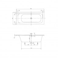 Villeroy & Boch Loop & Friends Square Bad Acryl Rechthoek 170x70 cm met Hoekige Binnenvorm Wit