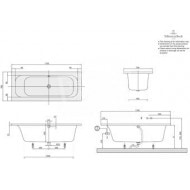 Villeroy & Boch Loop & Friends Square Bad Acryl Rechthoek 170x70 cm met Hoekige Binnenvorm Wit