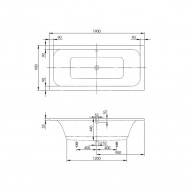 Villeroy & Boch Loop & Friends Square Duobad Rechthoek 190x90 cm met Hoekige Binnenvorm Wit