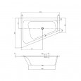 Villeroy & Boch Loop & Friends Square Bad Acryl Offset 175x135 cm Links met Hoekige Binnenvorm Wit