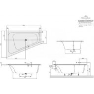 Villeroy & Boch Loop & Friends Square Bad Acryl Offset 175x135 cm Links met Hoekige Binnenvorm Wit