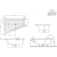 Villeroy & Boch Loop & Friends Square Bad Acryl Offset 175x135 cm Links met Hoekige Binnenvorm Wit