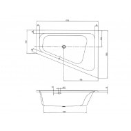 Villeroy & Boch Loop & Friends Square Bad Acryl Offset 175x135 cm Rechts met Hoekige Binnenvorm Wit