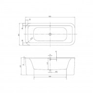 Villeroy & Boch Loop & Friends Square Duobad Ovaal 180x80 cm met Hoekige Binnenvorm Wit