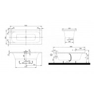 Villeroy & Boch Loop & Friends Bad Vrijstaand 180x80 cm Vierkant met Badpanelen Wit