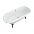 Villeroy & Boch Hommage Bad 177x77 cm Quaryl Vrijstaand Ovaal met Houten Poten Wit