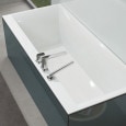 Villeroy & Boch Squaro Edge 12 Kunststof Bad Quaryl Rechthoek 160x75x45 cm Incl. Poten & Afvoer /Overloopcombinatie Wit