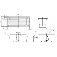 Villeroy & Boch Squaro Edge 12 Kunststof Bad Quaryl Rechthoek 170x75x45 cm Incl. Poten & Afvoer /Overloopcombinatie Wit