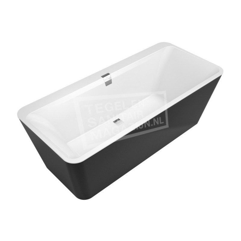 Scheiden Aankondiging ophouden Villeroy & Boch Squaro Edge 12 Bad Quaryl 180x80 cm Incl. Paneel &  Afvoer/Overl.comb. Zwart - TSM