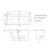 Villeroy & Boch Subway Bad 170x75 cm Acryl Wit