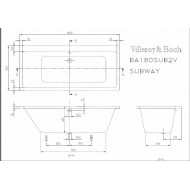 Villeroy & Boch Subway Bad 180x80 cm Acryl Wit