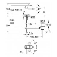 Grohe Eurocube Bidetkraan met Waste