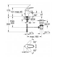 Grohe Euroeco Bidetkraan met Waste