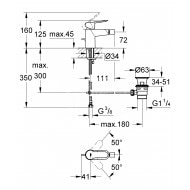 Grohe BauEdge bidetkraan met Waste