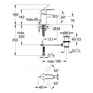 Grohe Eurostyle Cosmoploitan Bidetmengkraan met Waste