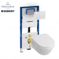 Villeroy & Boch Omnia Architectura direct flush toiletset met Geberit UP320 en Sigma20 bedieningspaneel