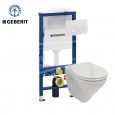 Gustavsberg Saval vlakspoel toiletset met Geberit UP100 en Delta21 bedieningspaneel