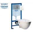 Duravit Starck 3 toiletset met Grohe Rapid SL en Grohe Sakte Cosmopolitan bedieningspaneel