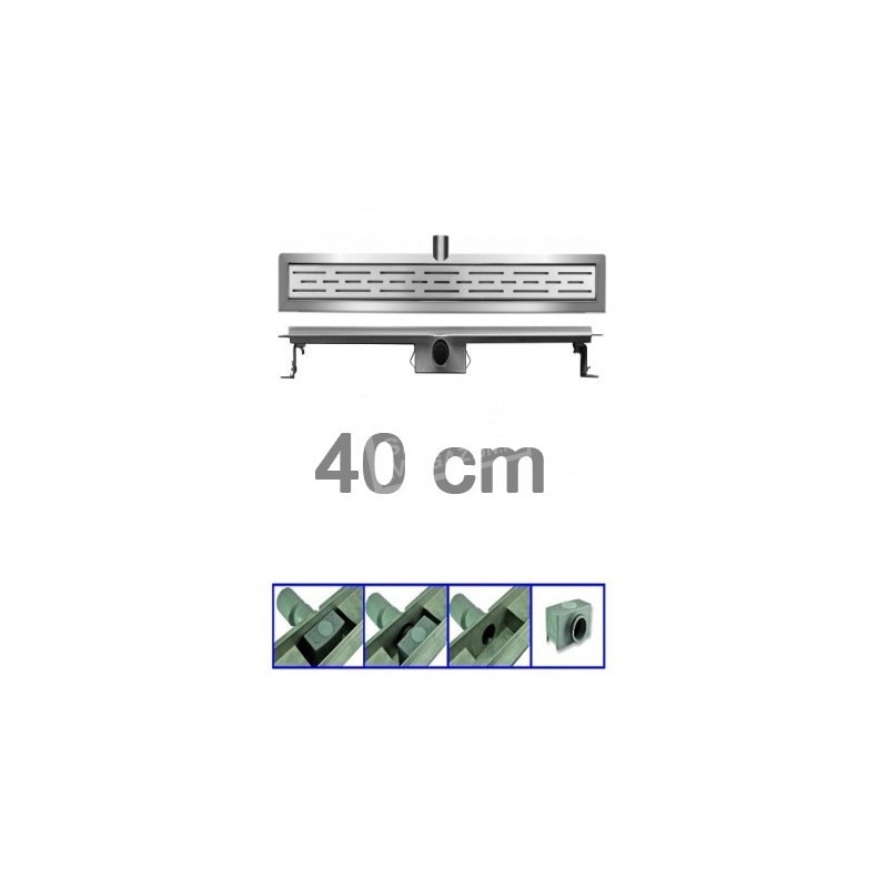 Mueller Basic douchegoot RVS met flens 40x7cm