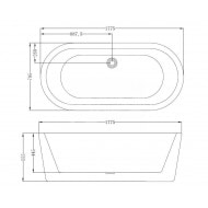 Best Design bad Black & White (178x80x55cm) incl. overloopcombi en click-waste