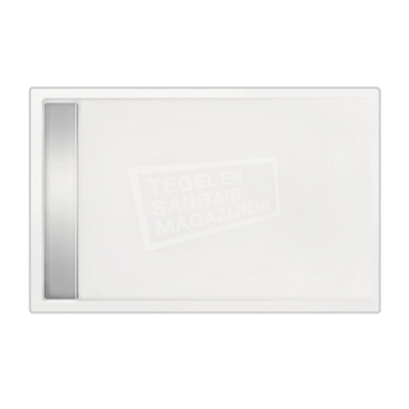 Beterbad Easy Tray (90x80x5 cm) douchebak Rechthoek Wit Gootcover RVS Mat