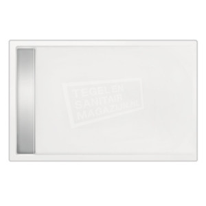 Beterbad Easy Tray (120x90x5 cm) douchebak Rechthoek Wit Gootcover RVS Glans