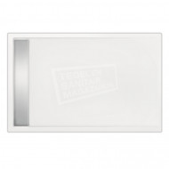 Beterbad Easy Tray (120x80x5 cm) douchebak Rechthoek Wit Gootcover RVS Glans