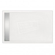 Beterbad Easy Tray (100x80x5 cm) douchebak Rechthoek Wit Gootcover RVS Glans