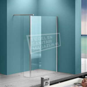 Wiesbaden Um 120x200 cm inloopdouche met muurprofiel 8mm NANO Anti-kalk