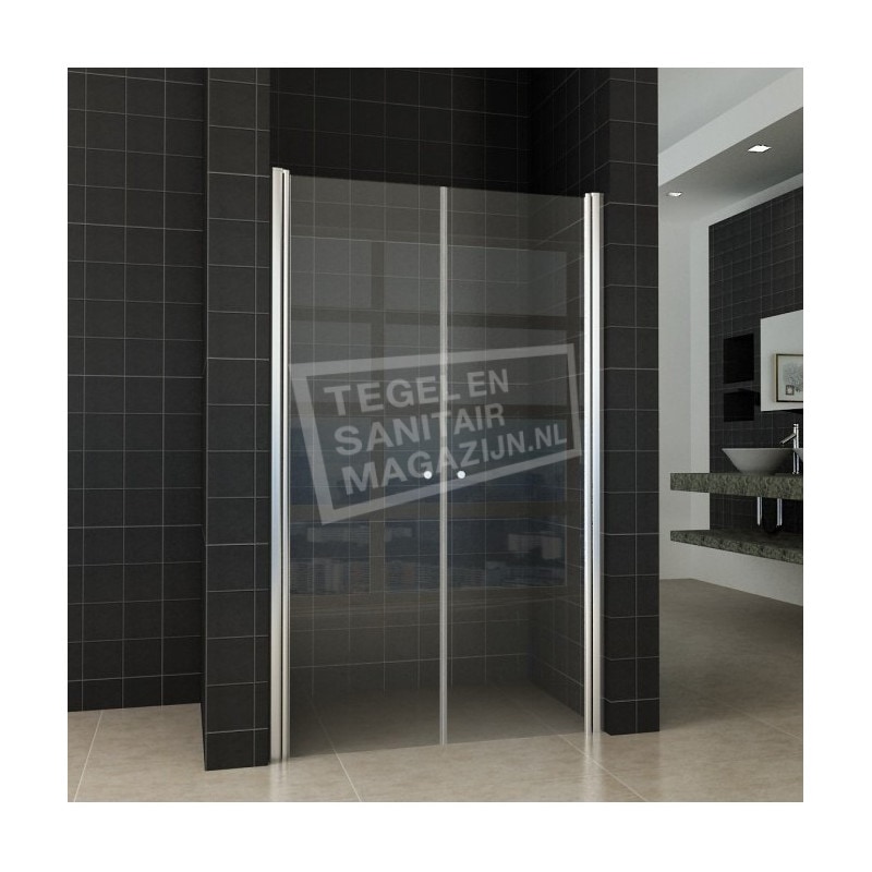 Wiesbaden Teur Dubbele Pendeldeur (90x200 cm) Chroom 6 mm Dik Helder Glas