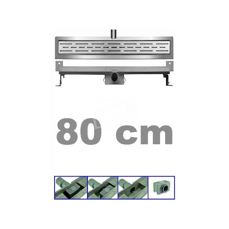 Bibury 3e Generatie 80 cm RVS met muurflens en rooster