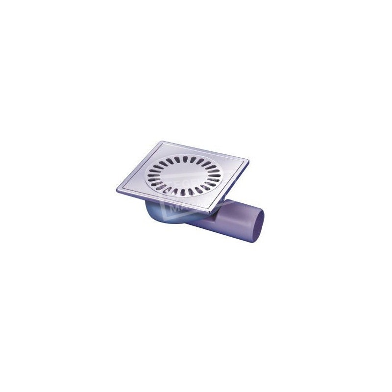 Aquaberg RVS vloerput zij- en onderuitlaat 50mm 15x15 cm Aquaberg RVS vloerput zij- en onderuitlaat 50mm 15x15 cm